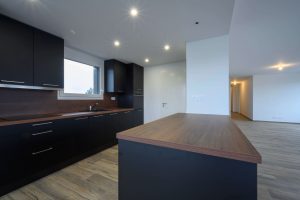 grande cuisine ouverte équipée et lumineuse à blotzheim en attique