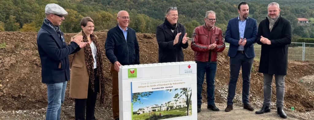 Pose de la première pierre de la résidence “Attique ou Jardin” à Osenbach